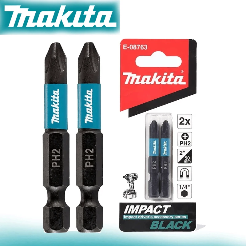 Makita E-08763 Screw Bit Impact Black Aluminium Alloy High Lifespan High Temperature Resistance Tool Accessories