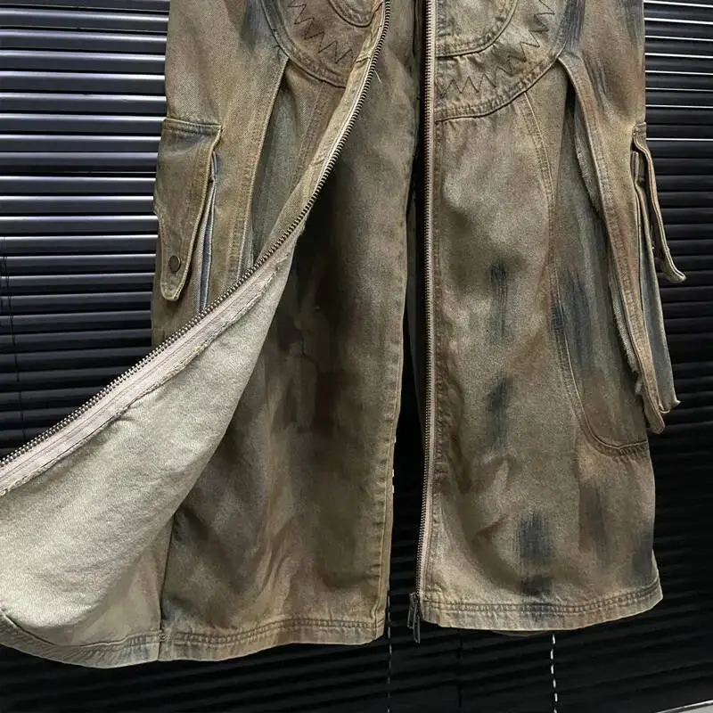 ANJY Herfst Nieuwe Vrouwen Trendy Jeans Twee Manieren Van Dragen Culottes Verontruste Denim Rok Rits Ontwerp Punk Streetwear Broek A9601