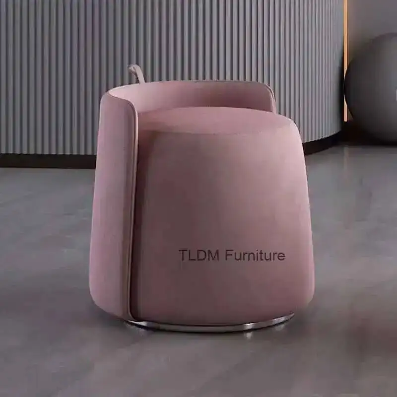 Makeup Stool Bedroom Dressing Table Chair Modern Rotatable Tea Chair Shoe Changing Living Room Sofa Low Stool Bedroom Furniture