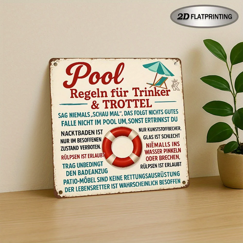 CIFBUY Funny Aluminum Wall Art Waterproof Durable Metal Sign for Home Pool Patio Club Office Yard Porch Business Decor