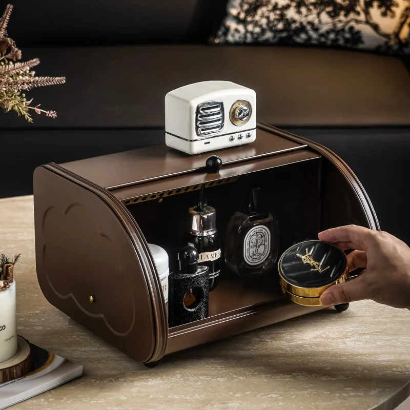 

*Vintage-style Woven Cosmetic Box for Home Use, Multi-purpose Storage for Tea Sets in the Living Room, Jewelry, and Cosmetics