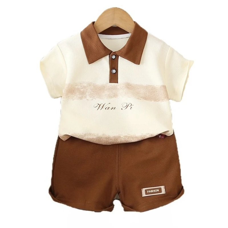

New Summer Baby Clothes Suit Children Boys Short Sleeved T-Shirt Shorts 2Pcs/Sets Kids Clothing Infant Casual Striped Costume