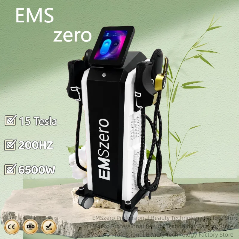 

EMSzero 6500W EMS muscle stimulation body shaping and slimming massager RF weight loss electromagnetic slimming machine