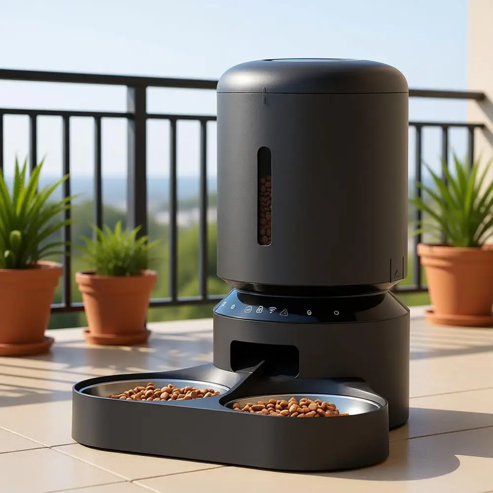 

Автоматическая кормушка для 2 кошек, 5G и 2.4G, программируемый дозатор корма для животных на 5 л с технологией сохранения свежести и герметичным замком