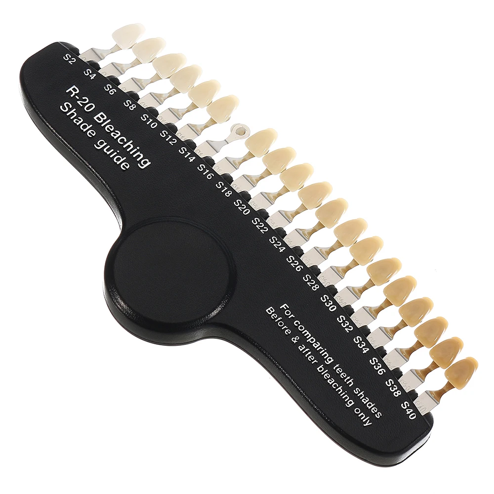 3D R20 Teeth Bleaching Shade Guide Professional 20 Colors Tooth Whitening Dental Plate with Mirror for Dental Practice