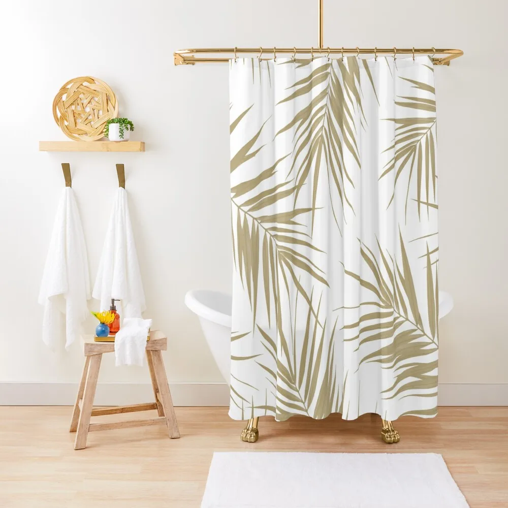 

Palm Leaves Cali Finesse #2 #gold #tropical #decor #art Shower Curtain Shower Bath Waterproof Bathroom Shower Curtain