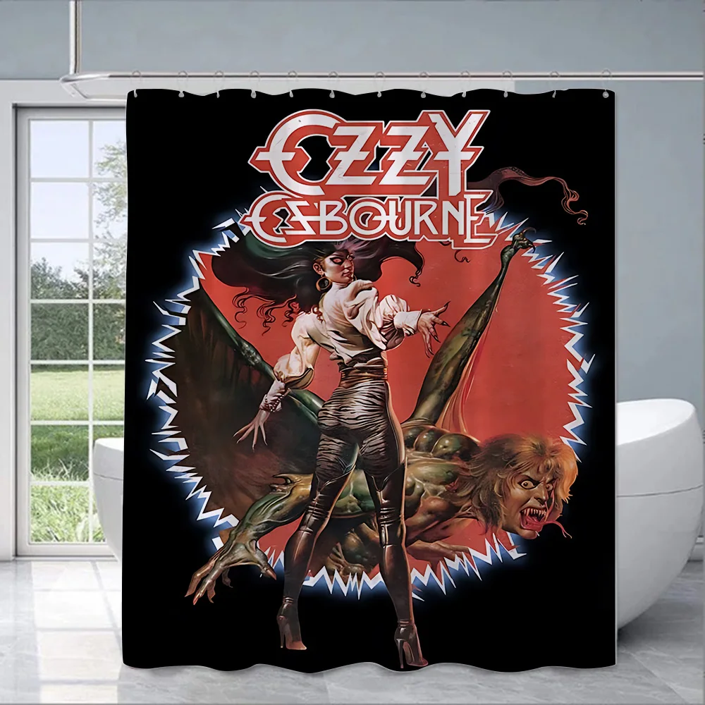 Shower Curtain Waterproof Polyester Fabric Paint Colorful Bath Curtains Ozzy Osbournes Retro Home Bathroom Decor With Hook