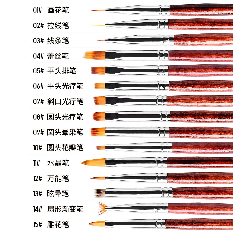 Nail art Werkzeug Pinsel Set Komplettes Set von Redwood Rod Phototherapie Farbe Malerei Linien Färben Carving Stift Maniküre Werkzeuge Großhandel