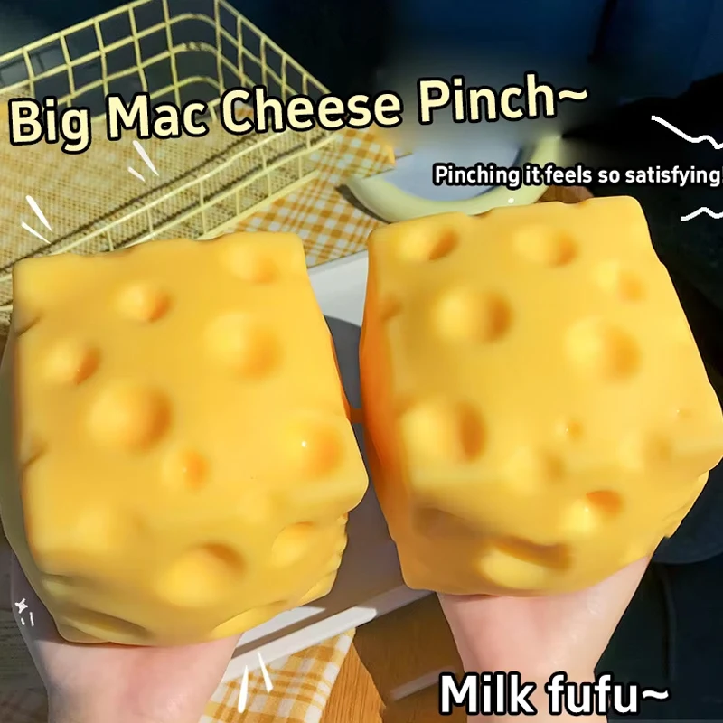 5CM Käse-Quetschspielzeug, extra große Größe, Käse-Squishy-Fidget-Spielzeuge, langsam rückfedernder, formbarer Entspannungsball für Erwachsene, Geschenke, Neu 2026
