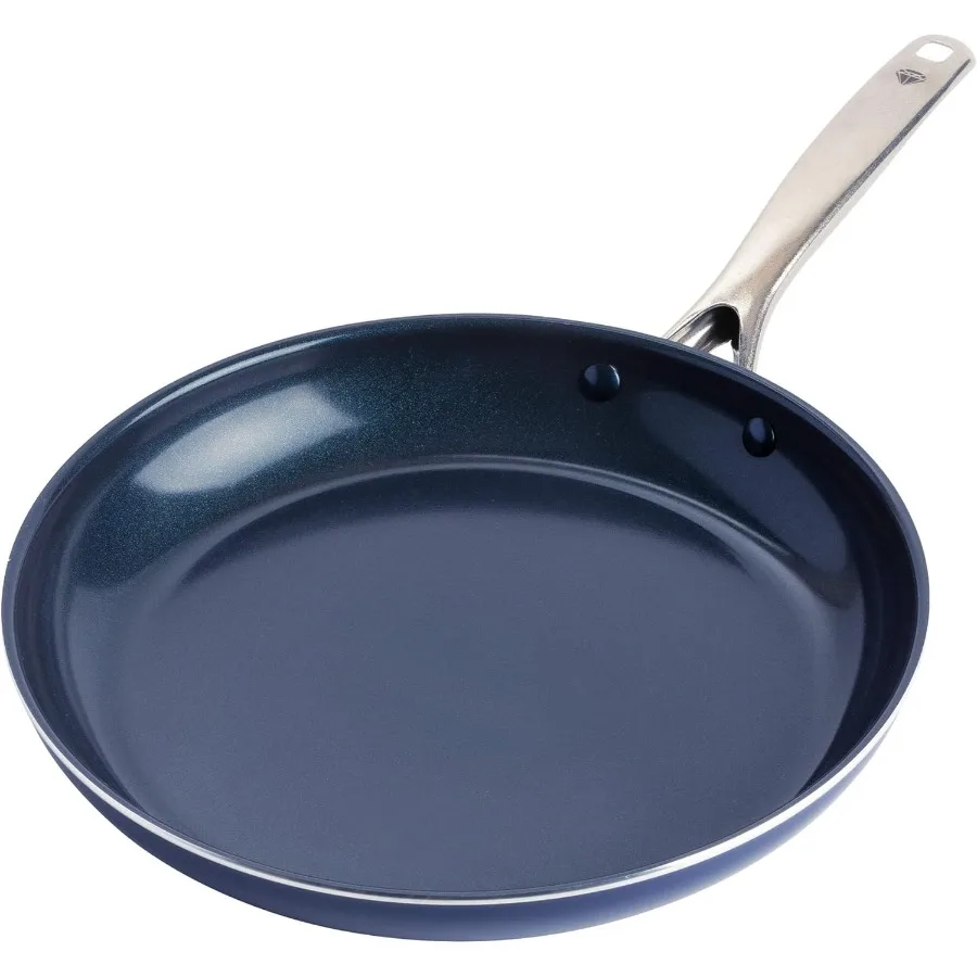 

12 Nonstick Frying Pan Skillet with Diamond Infused PFAS PTFEFree Ceramic Coating for Everyday Cooking Ideal for Eggs and Omele