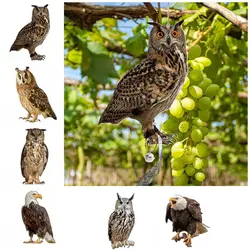 Bird Repellent Tool With Bells Bird Repel Owl Scarecrow Waterproof Hanging Fake Bird Scare Device Rectangle Bird Repeller Patio