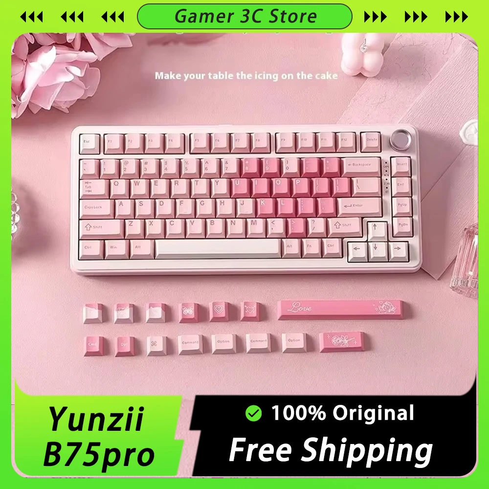 Yunzii B75pro Mechanical Keyboard Tri Mode Bluetooth Wireless Keynouo B75 Keyboard 82keys Hot Swap Custom Office Pc Accessories