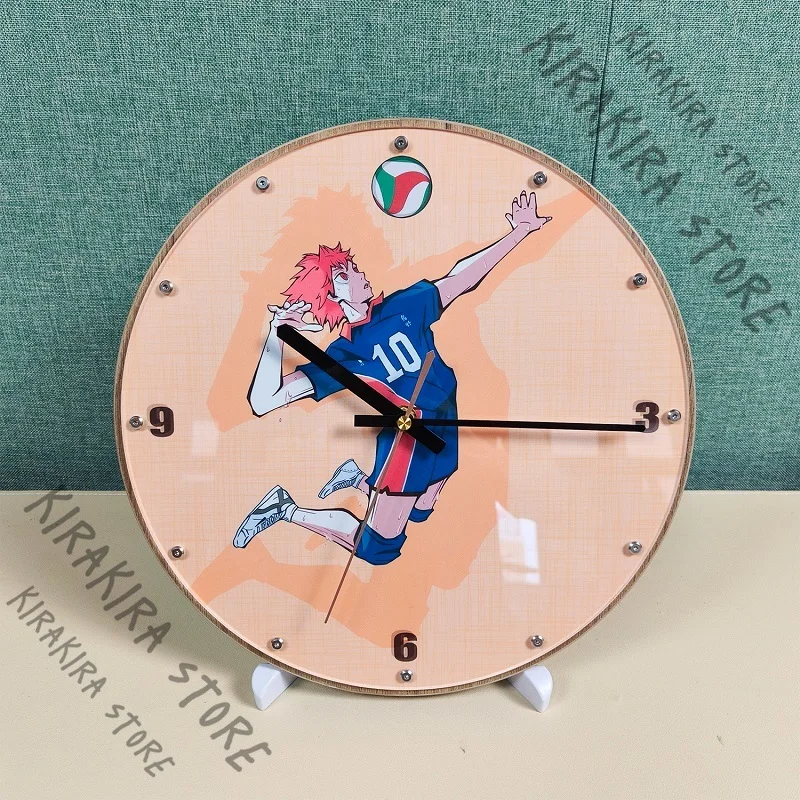 

Haikyuu!! Shoyo Hinata Cosplay Anime Clock Wall Accessories Ornaments Mascot Creativity Figurine Decorative Painting Garage Kits