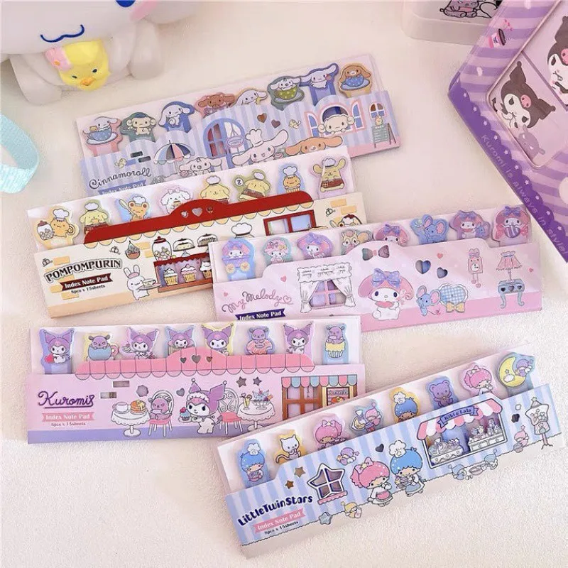 120 Lenzuola/Set Sanrio Sticky Note Cancelleria Carino Hello Kitty Kuromi Sticky Note Memo Pad Forniture Per Ufficio Studente Vacanza Giocattoli