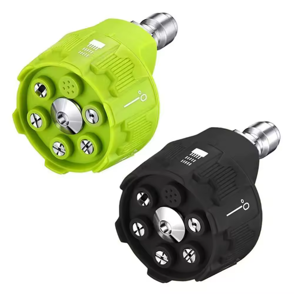 6 in 1 Power Washer Nozzle's,With 1/4 Inch Quick Connector,0 15 25 40 Degree Rotation Watering Rinse Soap Nozzle Tip