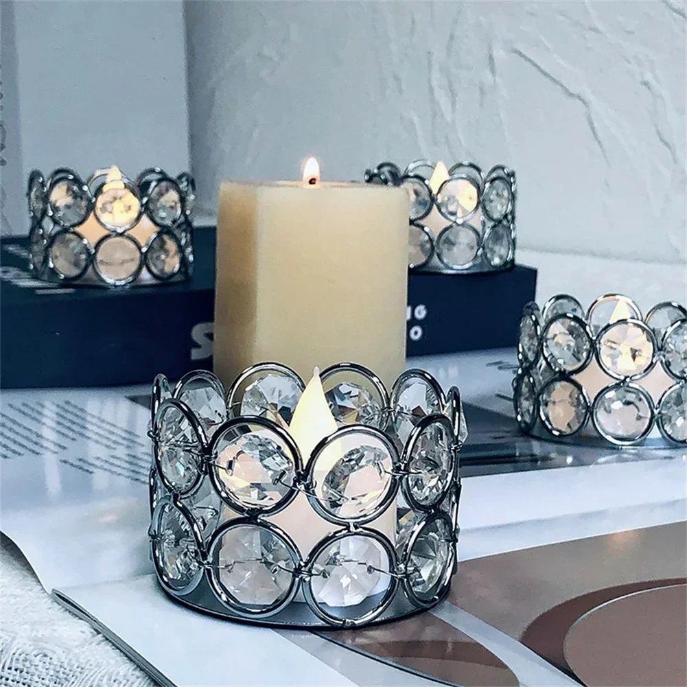 Crystal Tealight Candle Lantern Holders Candlesticks For Wedding Party Dinner Table Centerpieces Home Decors