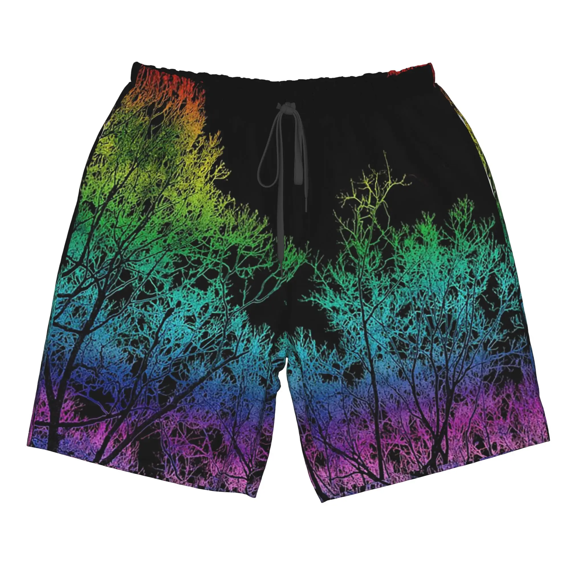 Rainbow Graffiti in Dark Trunks Beach Board Shorts Casual Quick Dry Swim Summer Men Pants