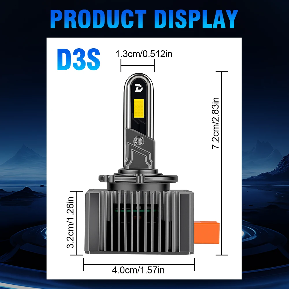 Roadsun D3S D3R LED Headlight Bulbs 80W 15000LM 9980 CSP Chips Turbo Fan LED Car Headlamps DC12V IP68 Waterproof Xenon Headlight Bulbs Replacement
