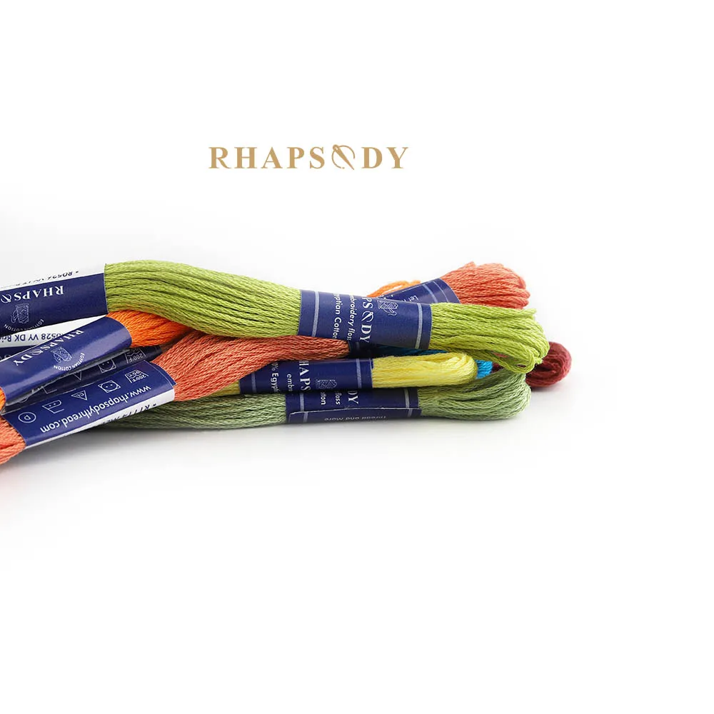 Rhapsody 6 fili DMC esclusivo 16 colori ricamo filo interdentale perla cotone egiziano punto croce 8.7 Y doppio mercerizzato 18 pz/set