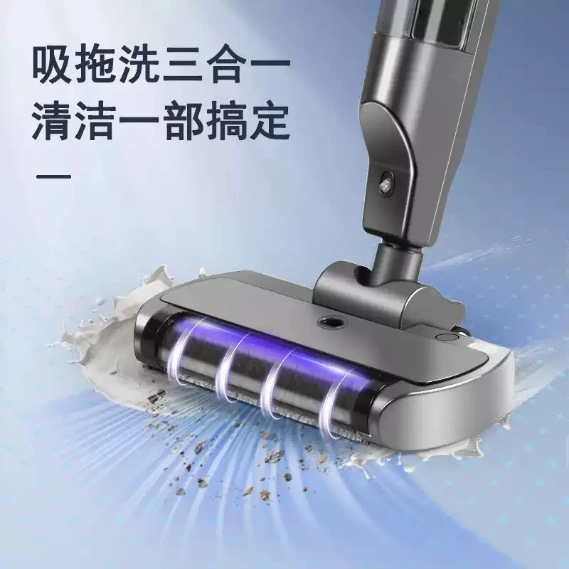 Steam Dual Axis Floor Scrubber for Home Electric Floor Washer Mop Equipped with Traction Self Cleaning 5M Line Length