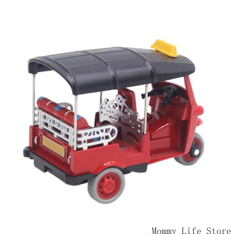 Retractable Authentic Thai Tricycle Car Model Toy for Children and Decoration Enthusiasts Duability Alloy