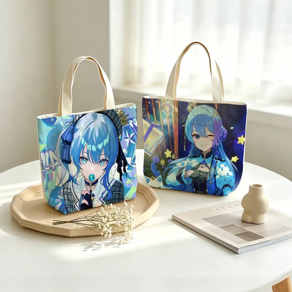 COOL Hoshimachi S-Suisei Vtuber   Printed Canvas Tote Bag Shoulder Bag Commuter Mommy Shopping Bag