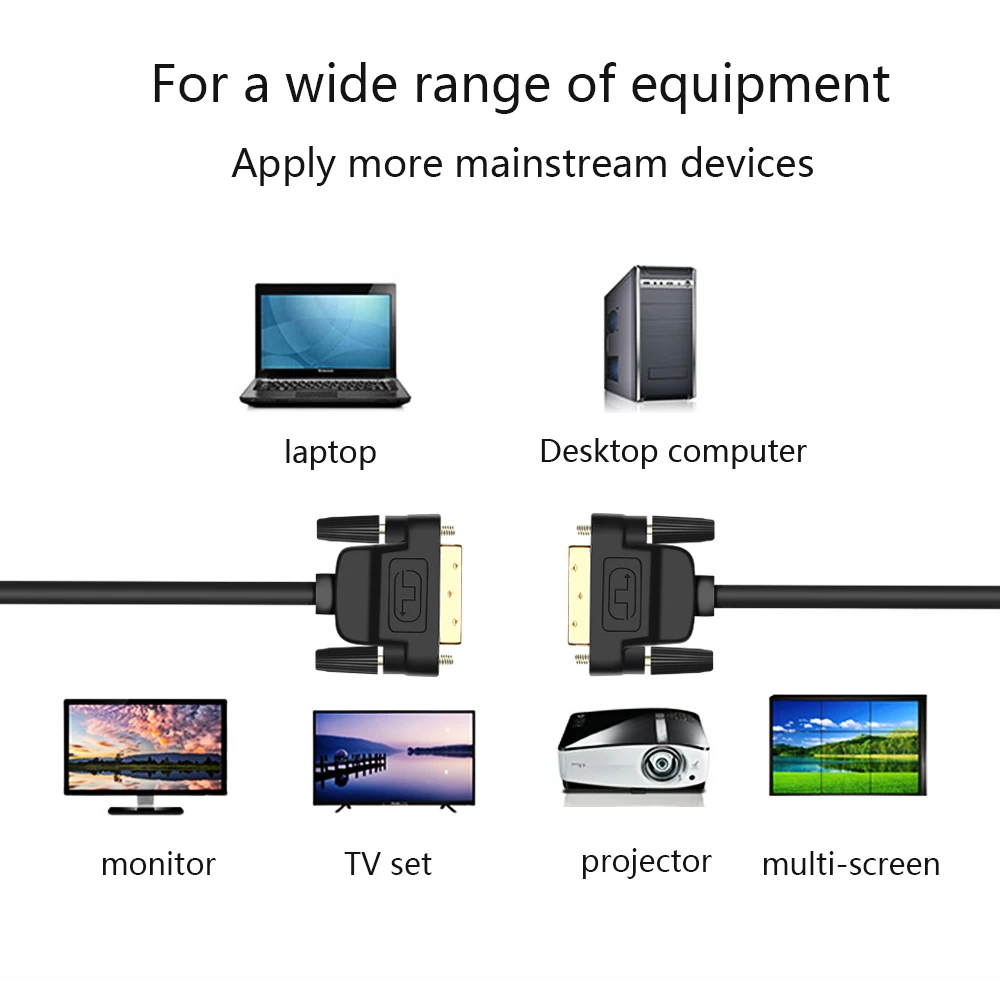 Kabel DVI 1080P kabel DVI do DVI szybki kabel DVI-D z męskiego na męskie 24 + 1 podwójny łącznik 1M 2M 3M komputer stancjonarny przewód przejściowy