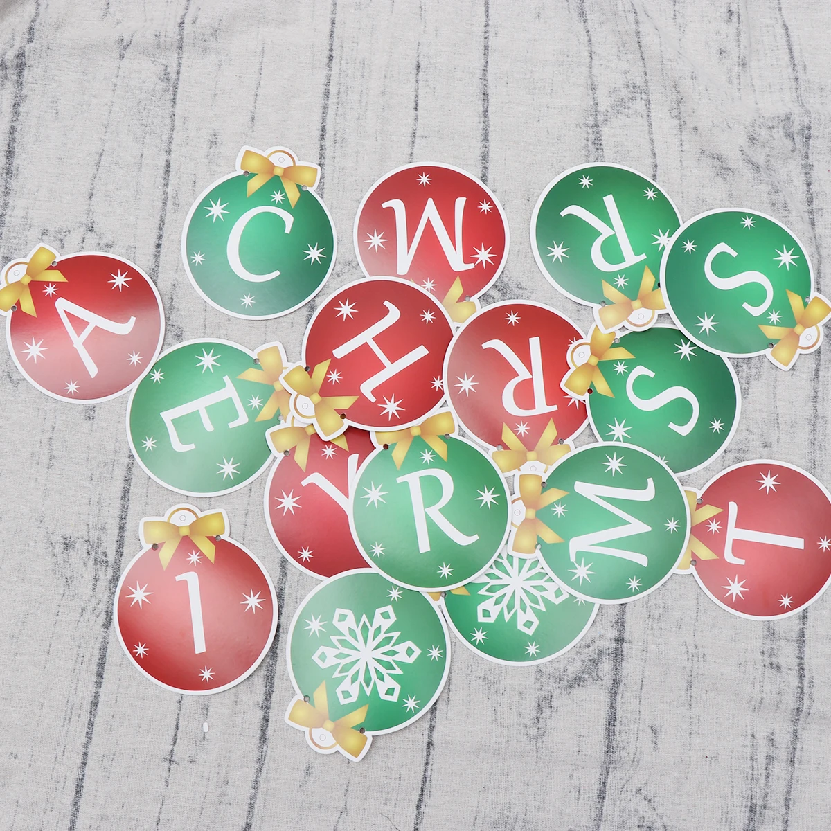 

Christmas Banners for Party Decorating Unique Wall Window Mantel Table Decoration Merry Christmas Words Round Shape Safe
