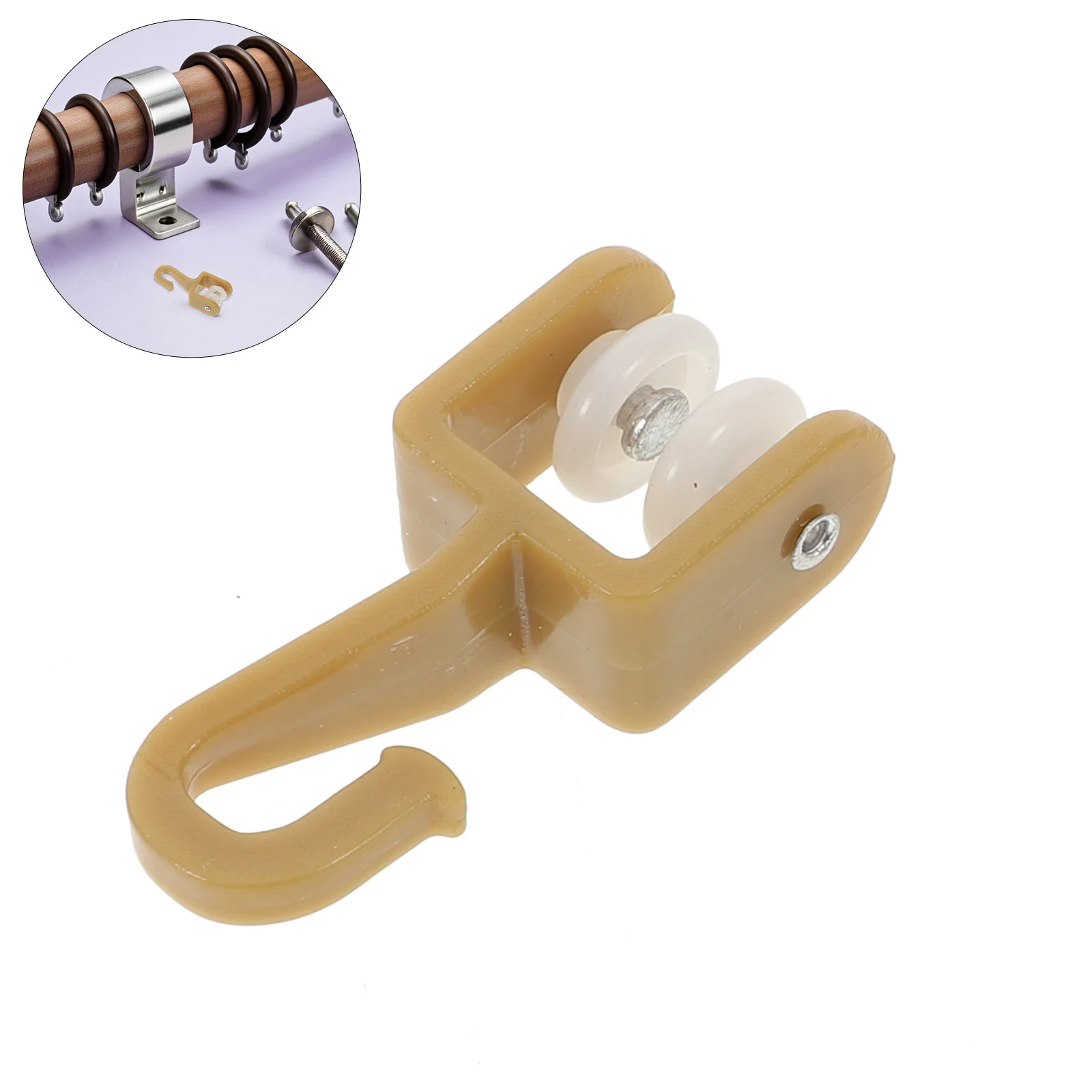 

50 шт. роликов для карнизов, компактные пластиковые скользящие крючки для бесшумной и плавной работы, компактные направляющие для штор, тихие