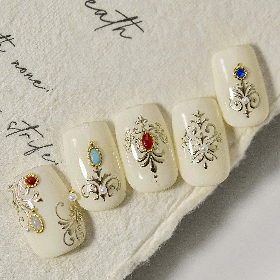 Coração estrela flor entrelaçamento haste totems runas florescendo lótus tradicional geométrico arte do prego adesivos decoração manicure decalques