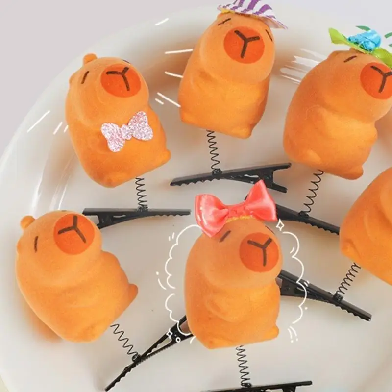 A3PB Lovely Adorkable Haipin Capybara Barrettes Klip Rambut Klip Rambut Capybara
