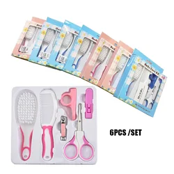 Bebê recém-nascido's Hair Grooming Brush, pente, manicure, Home Set, Beauty Tool, Daily Care Kit, infant Kids, 6pcs