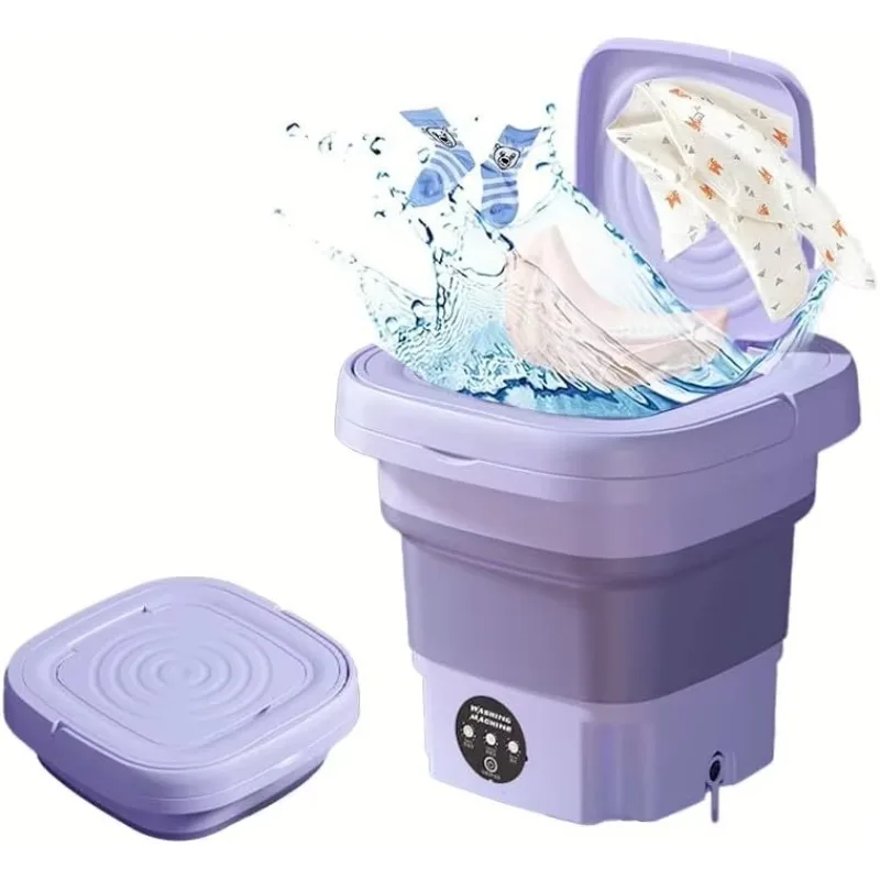 8L Electric Portable Washer and Dryer Small Foldable Mini Washing Machine Battery Operated Brushless Motor Washing Machine