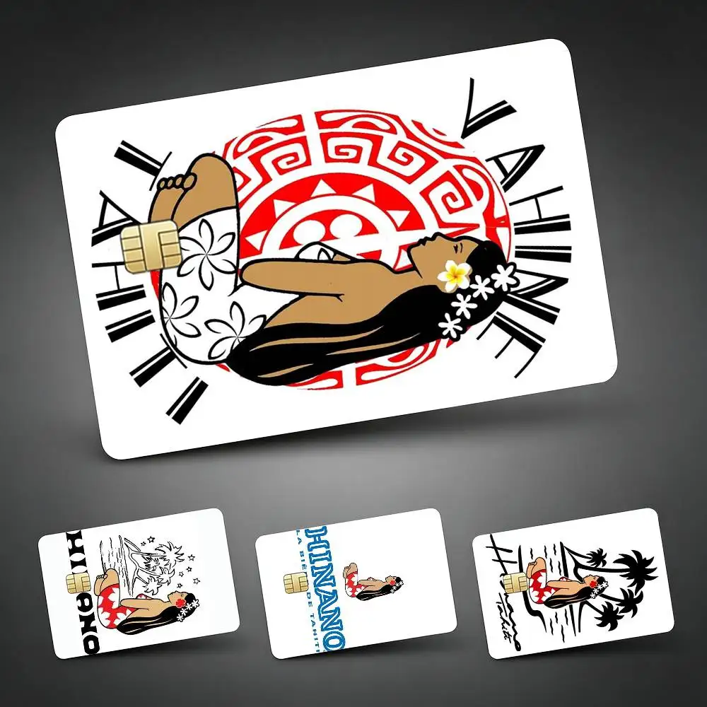 Hinano Tahiti Girl Polynesia Decorative Waterproof Film Skin Cover Credit Card Stickers Debit Front Bank Bus Pass