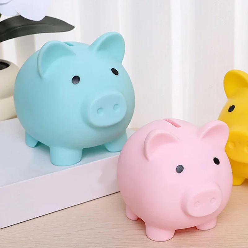 Cartoon Pig Silicone Piggy Bank Shock-Resistant Savings Jar with Easy Access Children's Financial Literacy Toy