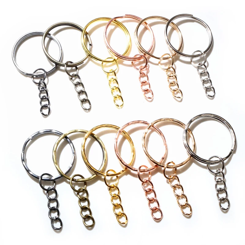 20pcs Key Ring Key Chain Round Split Keyfob Keyrings With Jump Ring For Keychain Pendants DIY Jewelry Making Accessories