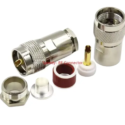 Imagen 2 del producto 1-10 Uds PL259 UHF conector de abrazadera macho abrazadera de soldadura para RG5 RG6 LMR300 5DFB RG142 LMR400 Cable entrega rápida latón cobre