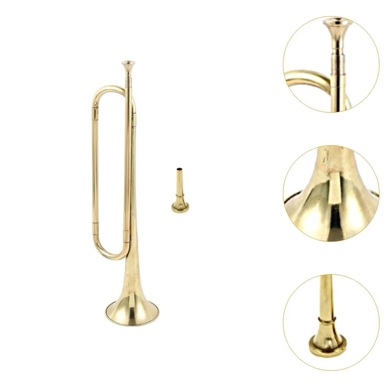 

Marching Bugle C Key Brass Musical Instrument with Mouthpiece for Scouting Parade and Drum Corps