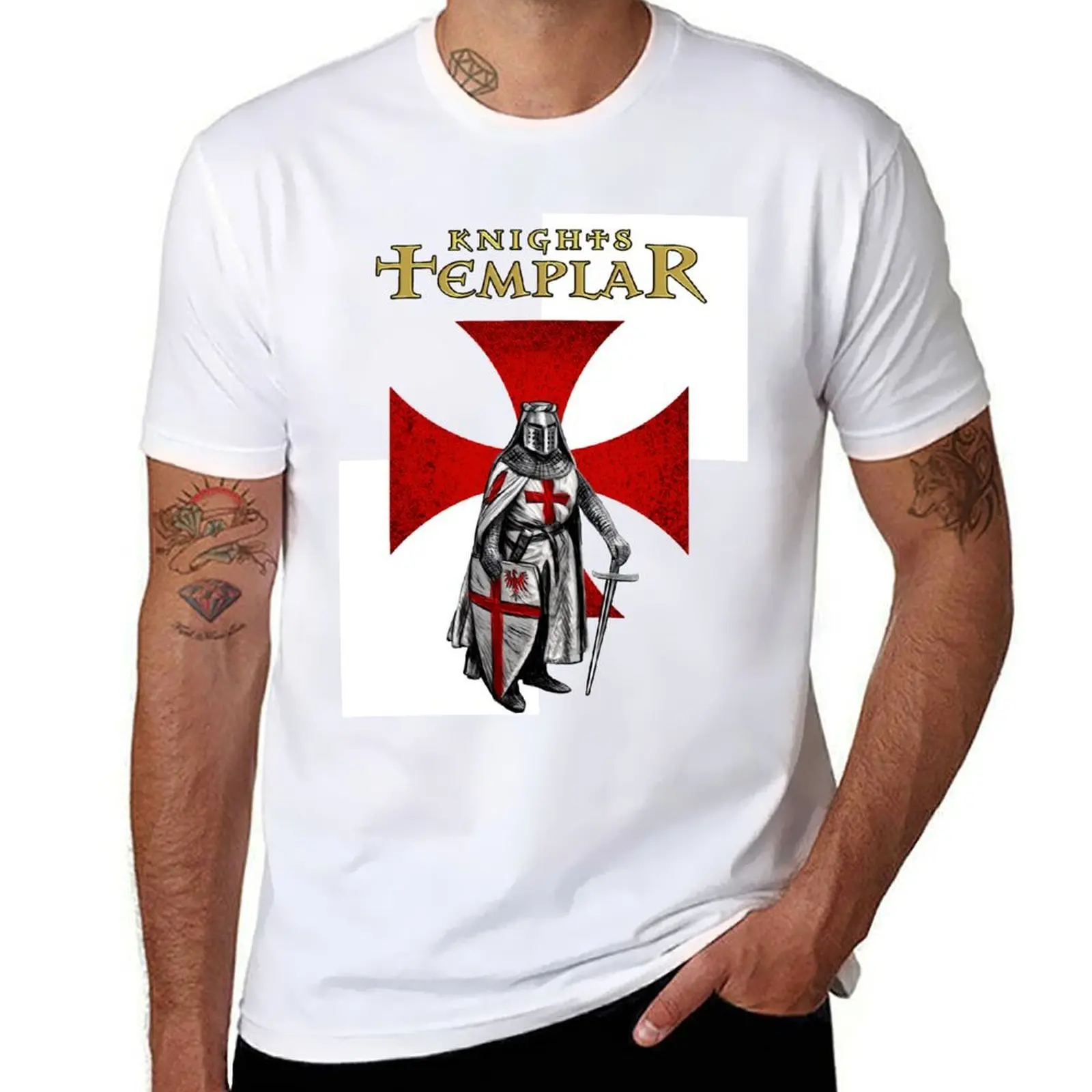

Knight Templar | Crusades Knights | Christian Warrior T-Shirt men t shirt cotton 100% man t shirt cotton T-Shirt