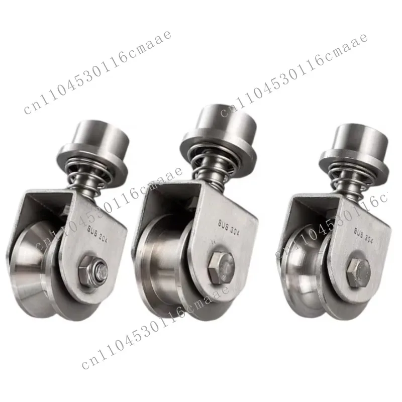 U-shaped, V-shaped, H-groove Pulleys, Lifting Sliding Door Pulleys, 304 Stainless Steel Spring Universal Bearings, Track Pulleys
