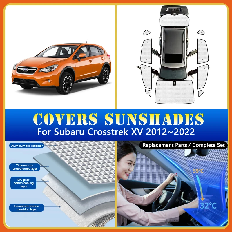 

Car Sunshade Covers For Subaru Crosstrek XV GP GT 2012~2022 Sunscreen Window Coverage Sunshades Shaby Sunblinds Car Accessories