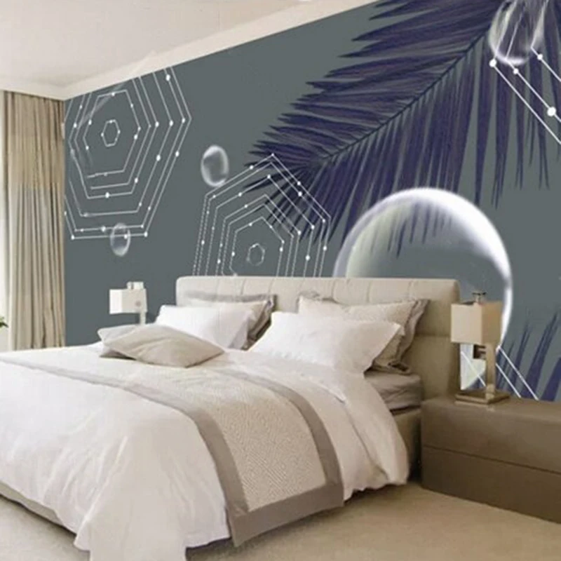 MU8959 Modern simple and elegant geometric plant bubble TV sofa bedroom background wall