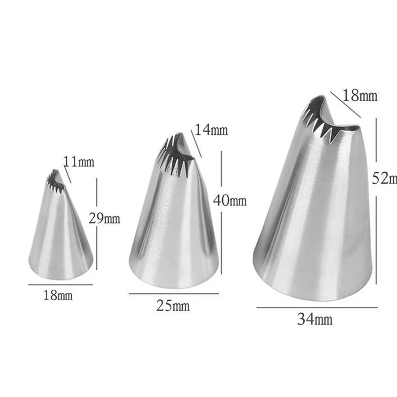 3pcs #888 #D68 #98 Icing Tips Piping Nozzle Cake Cream Decoration Tip Staniless Steel Tools Bakeware Create Lotus Flower Petals