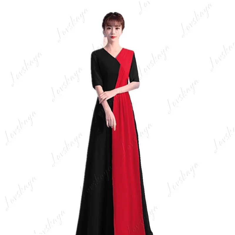 costumes-de-spectacle-de-chœur-robes-longues-pour-femmes-hote-recitation-de-poesie-conducteur-competition-de-chanson-rouge-robe-de-soiree