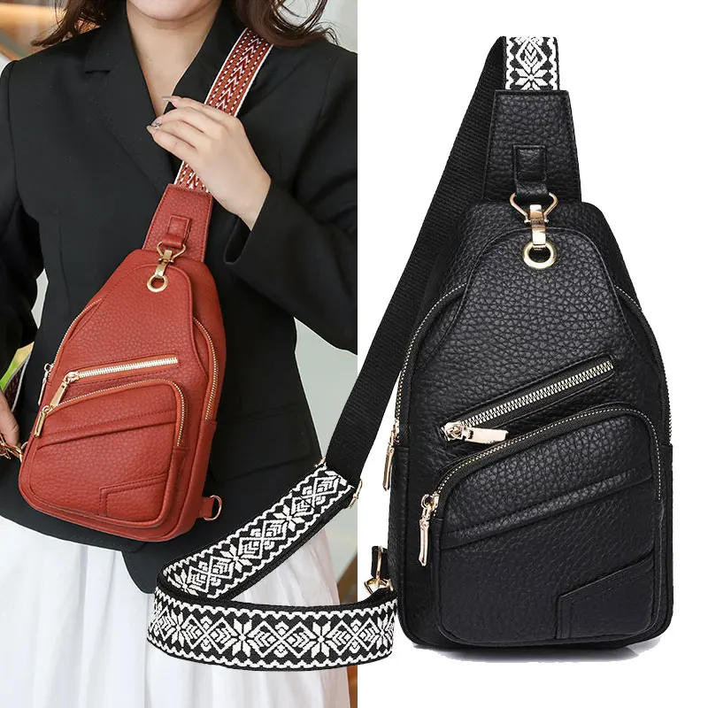 

Luxury Women's Chest Bag High Quality PU Leather Women Shoulder Bag Multi-pocket Travel Crossbody Bags for Girl Chest Pack