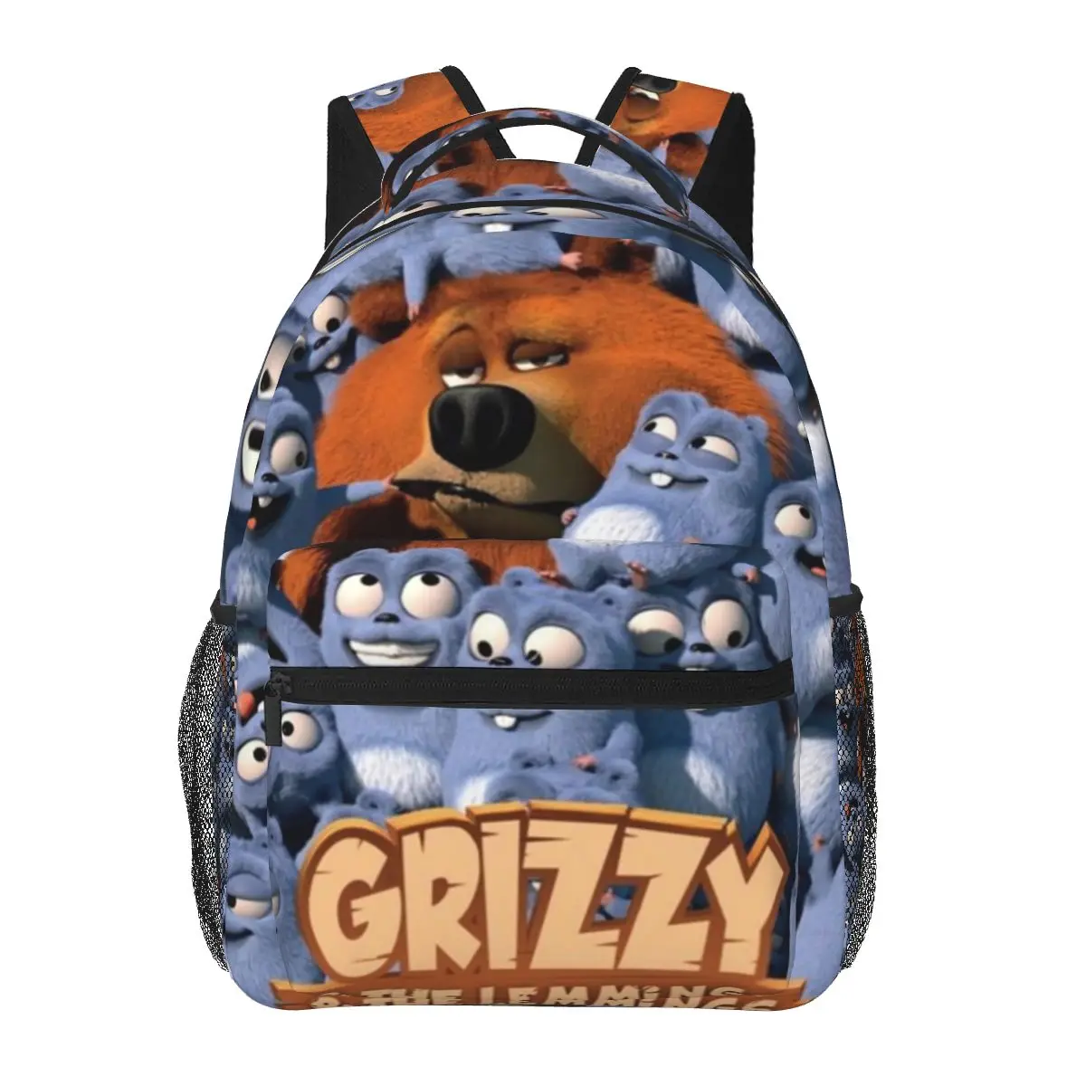 Funny Grizzy And The Lemmings Cartoon Characters Backpacks Boys Girls Bookbag School Bags Cartoon Laptop Rucksack Shoulder Bag