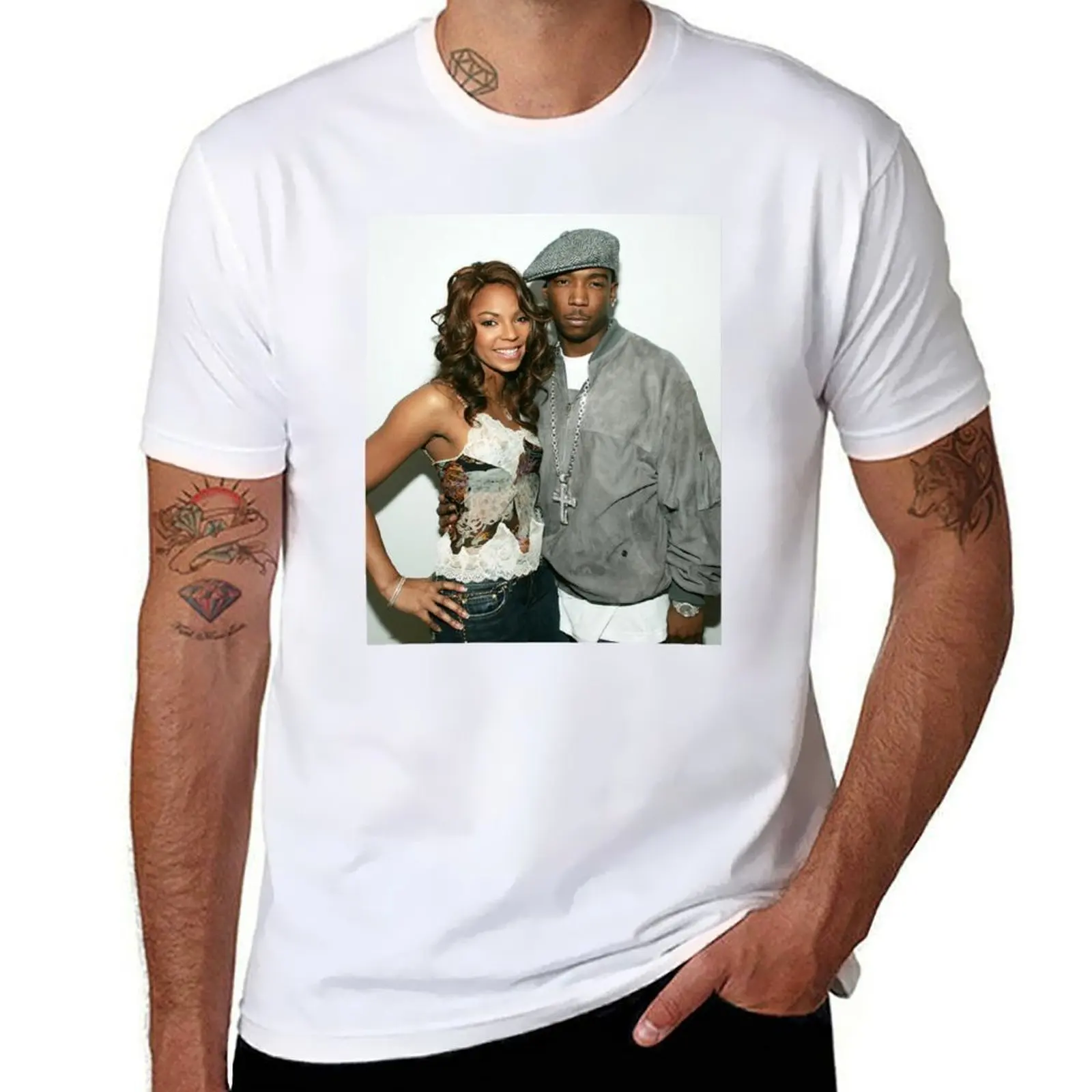 

Ja Rule and Ashanti T-Shirt man t shirt cotton man t shirts for men casual T-Shirt