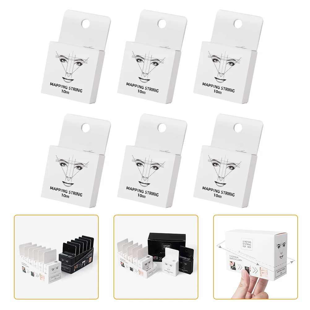 

6boxes Eyebrow Tattoo Ruler Tool High Durability Softness Easy Carry Makeup Supply Gift for Women Girls Eyebrow Tattoos Ruler