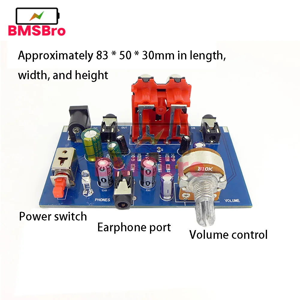 NE5532 Preamplifier music audio signal Pre amp amplifier 20db gain RCA 3.5MM Headphone phone sound Volume Control dc 12v