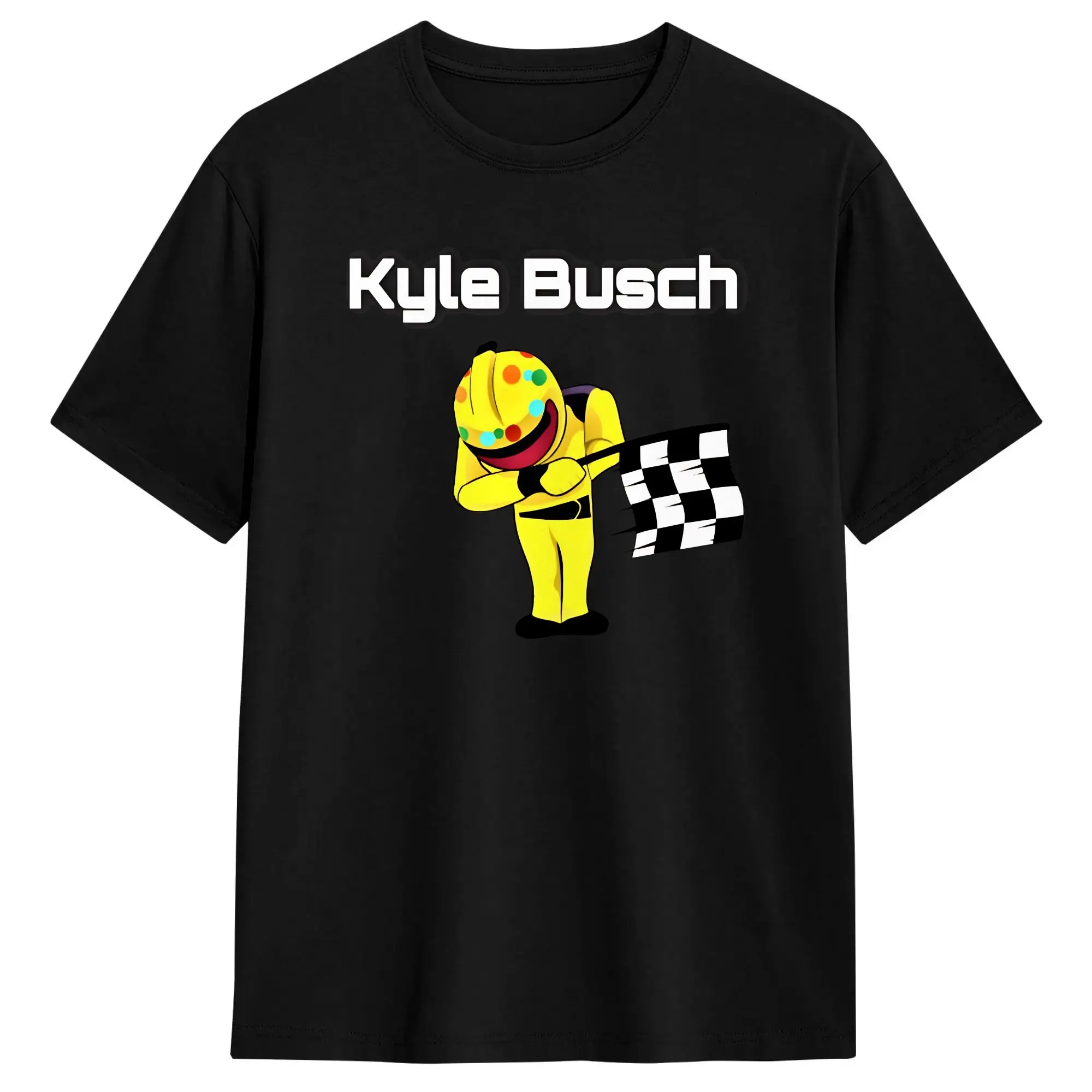 Novelty Kyle Busch Rowdy T-Shirt for Men Round Collar Cotton T Shirt  Short Sleeve Tee Shirt Gift Idea Clothing